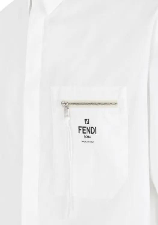 FENDI  |Plain Short Sleeves Logo Luxury Shirts