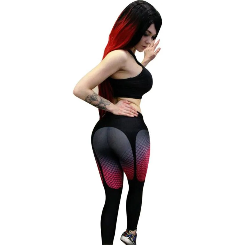 Fitness Leggings Plaid Stretch Skinny Women Work Out Sweatpants Slim Casual Workout Clothes Ropa Deporte Mujer#1521 SM6