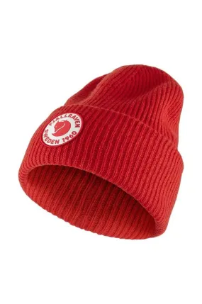 Fjallraven wool beanie 1963 Logo red color F78142.334