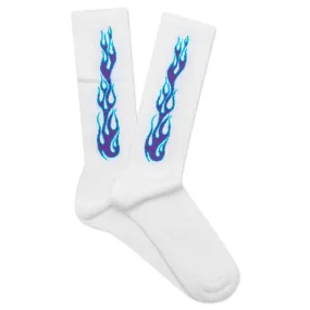 Flames Socks - White/Violet