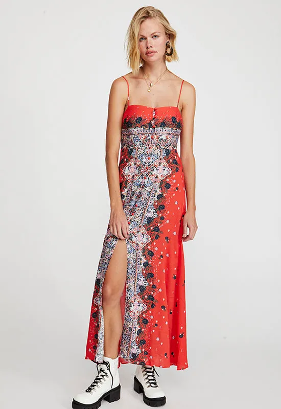 Free People - Red Multi Morning Song Printed Maxi Dress