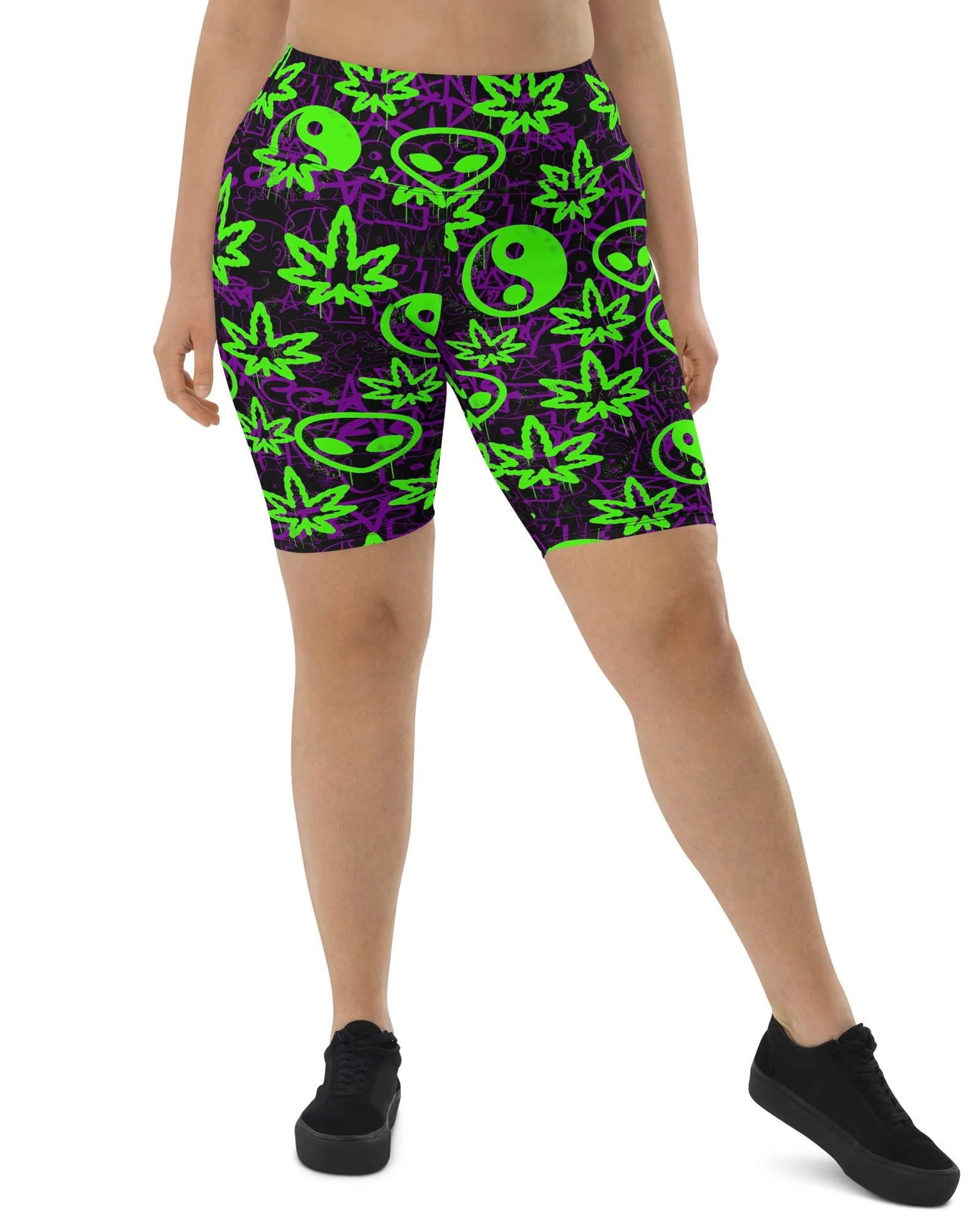 Ganja Graffiti Biker Shorts