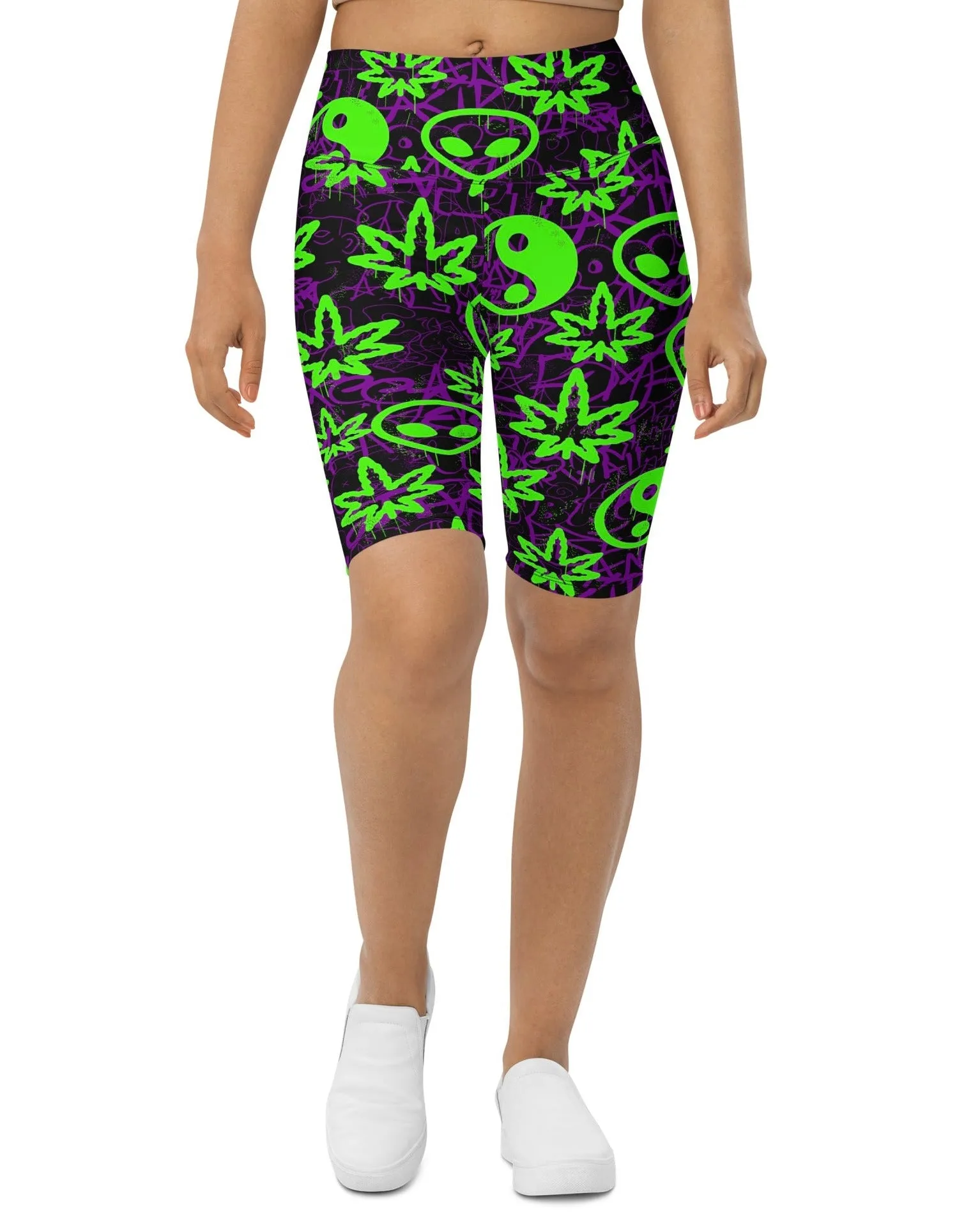 Ganja Graffiti Biker Shorts