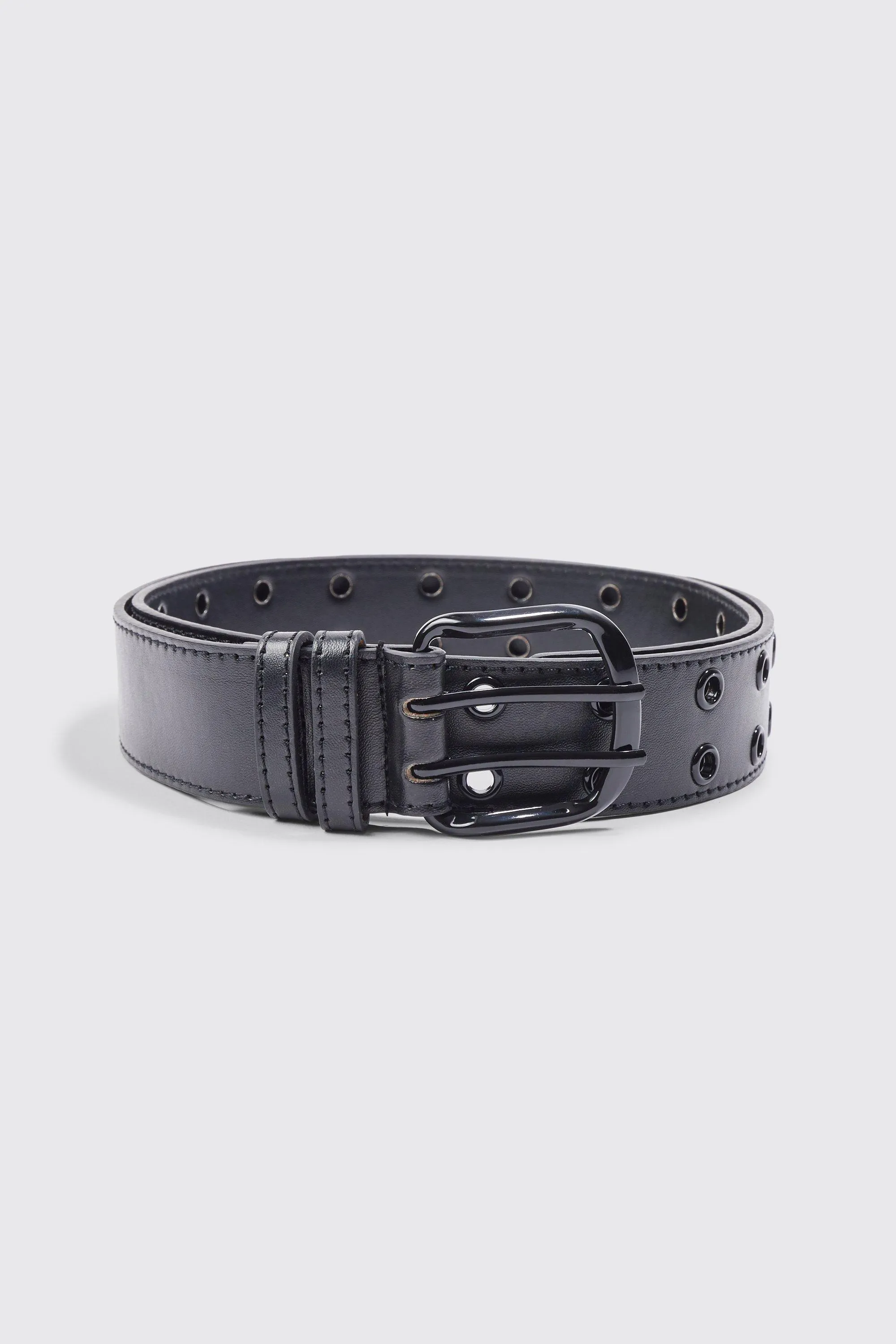 Hole Detail Faux Leather Belt