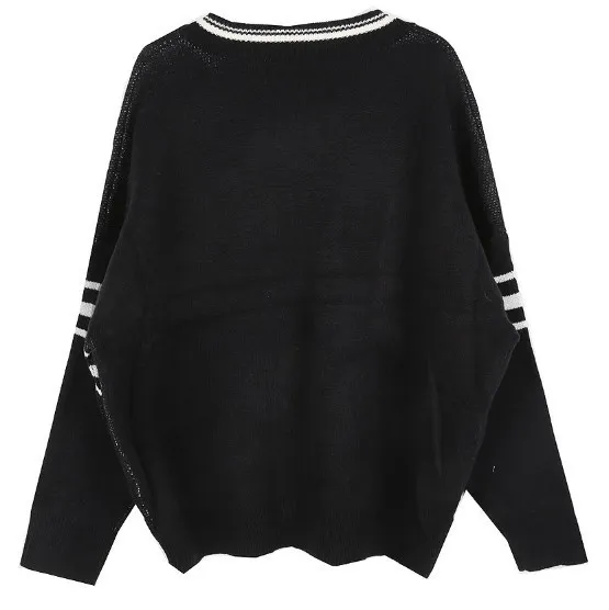 HOLY IN CODE  |Unisex Street Style V-Neck Long Sleeves Oversized Sweaters