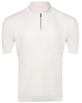 Ivory Quarter Zip Polo