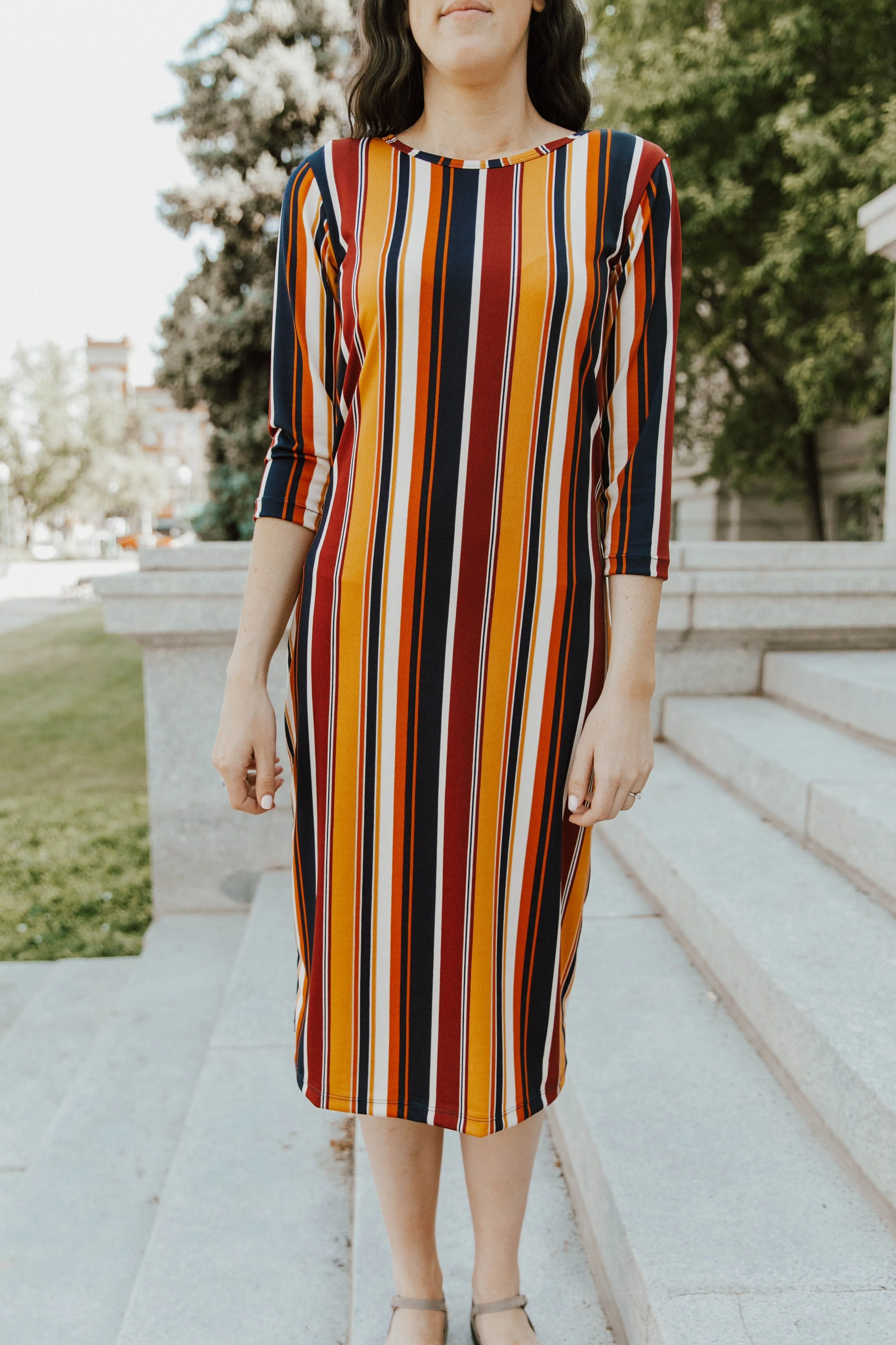 Jadyn Dress Collegiate Multi-stripe