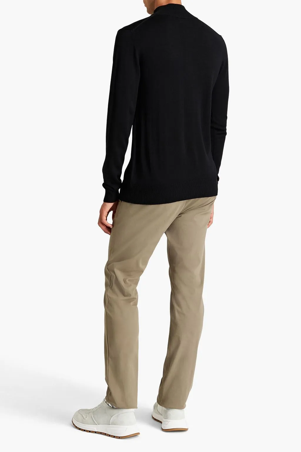 J.LINDEBERG  |Wool Sweat Blended Fabrics Street Style V-Neck Long Sleeves