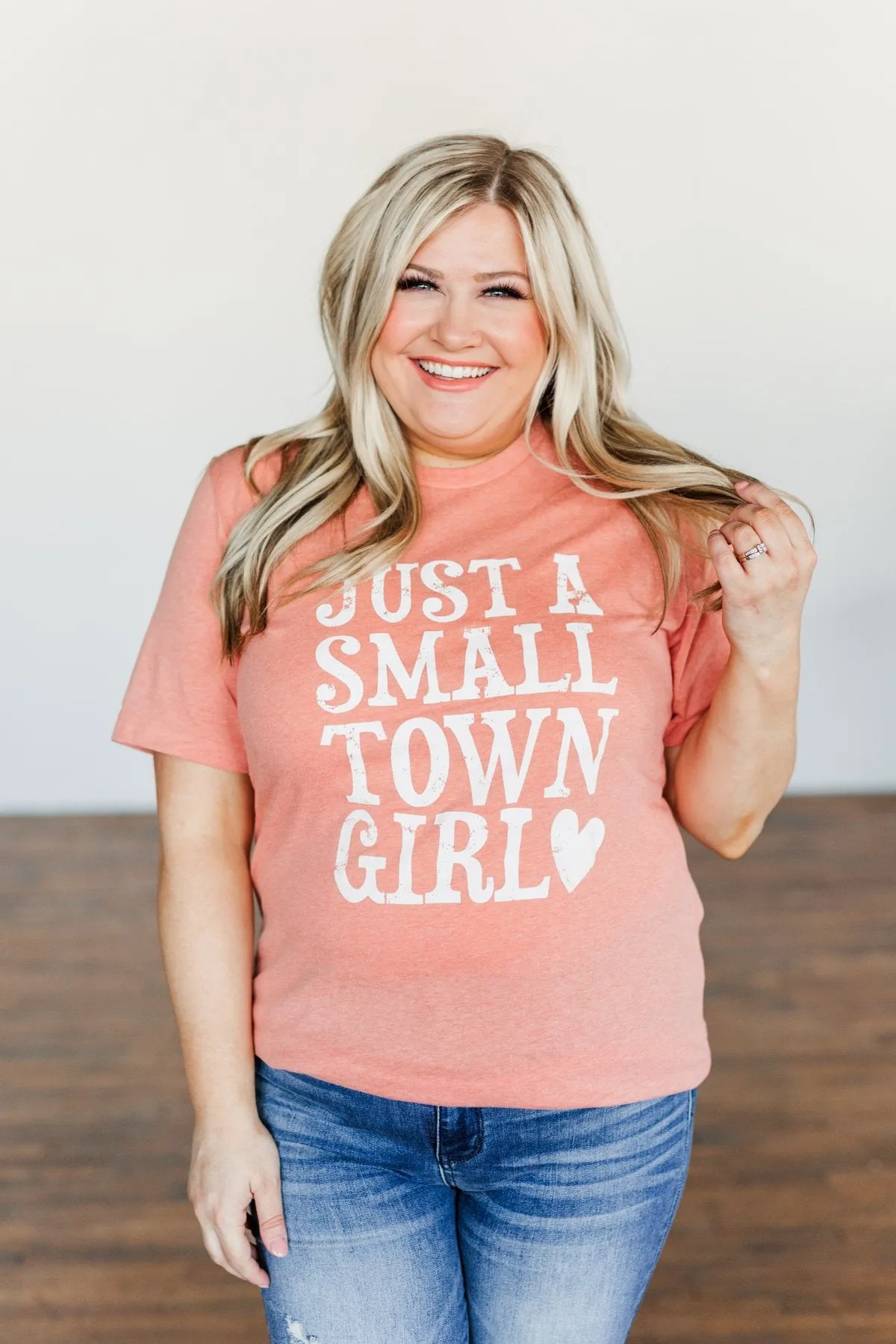 Just A Small Town Girl Graphic Tee- Dusty Peach