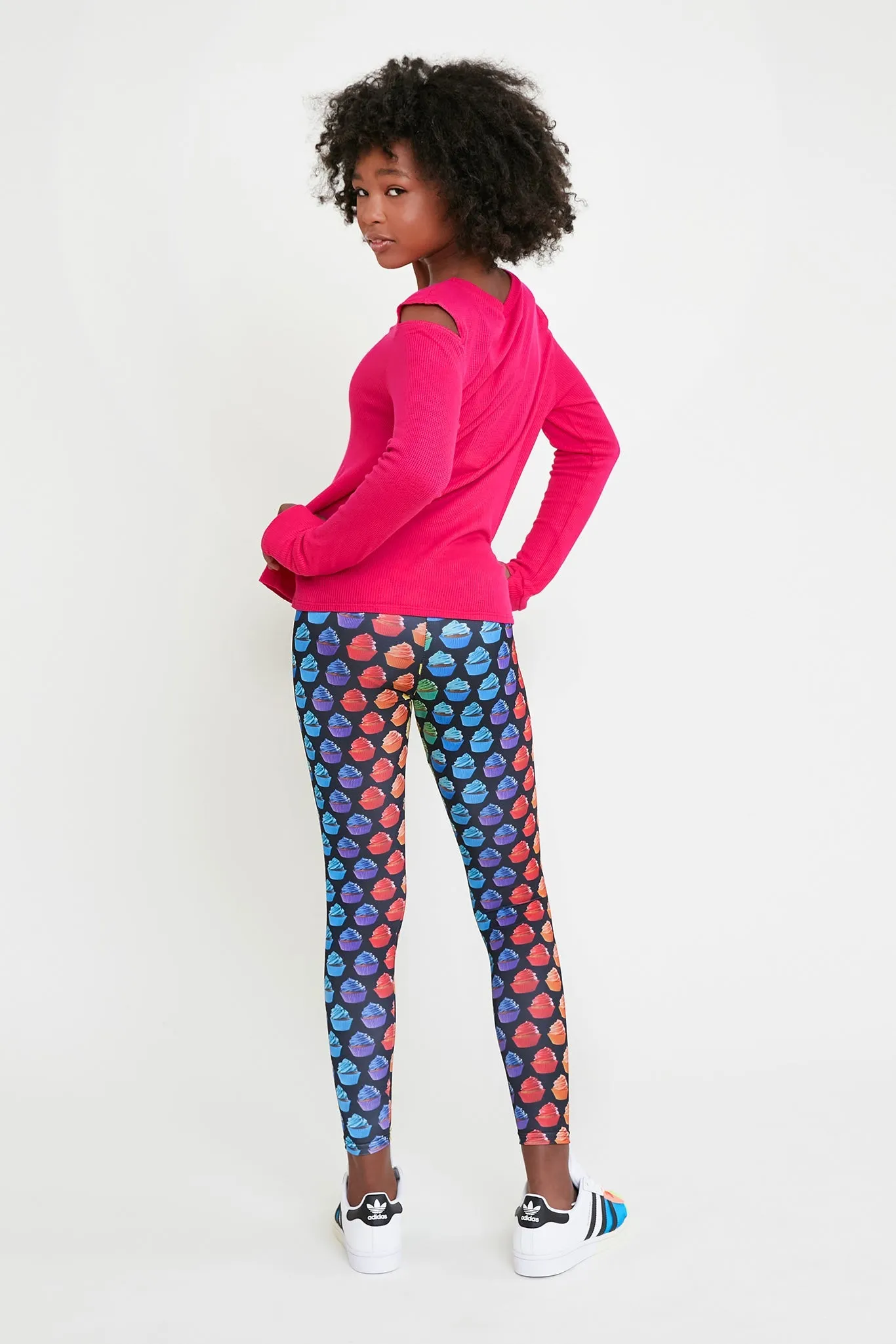 Kids Leggings in Rainbow Cupcakes