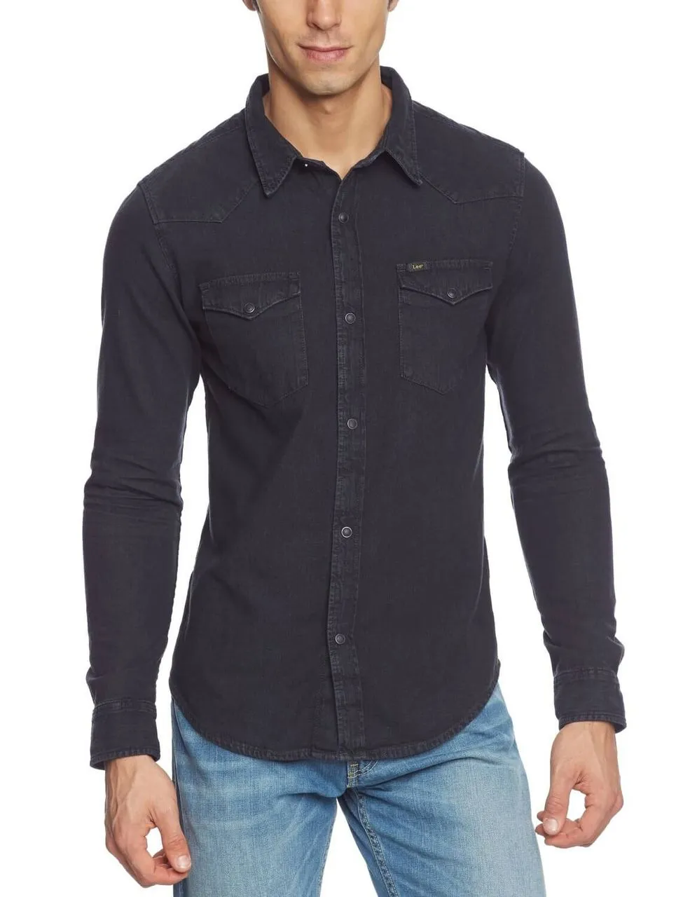 Lee Western Denim Shirt Slim Fit Pitch Black