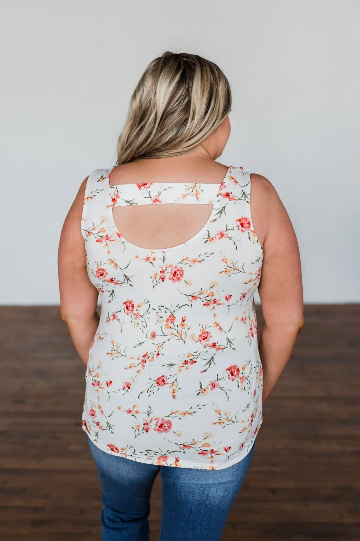 Let's Begin Again Floral Tank Top- Ivory