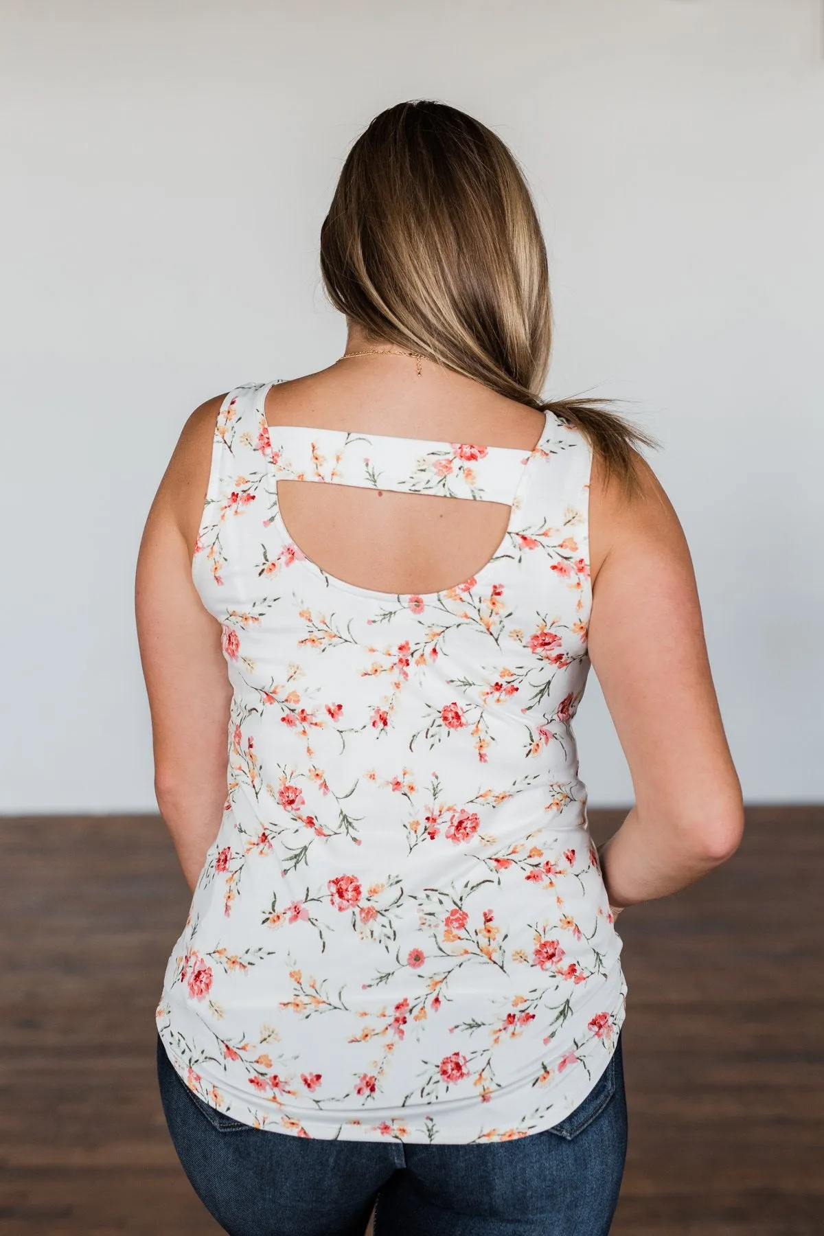 Let's Begin Again Floral Tank Top- Ivory