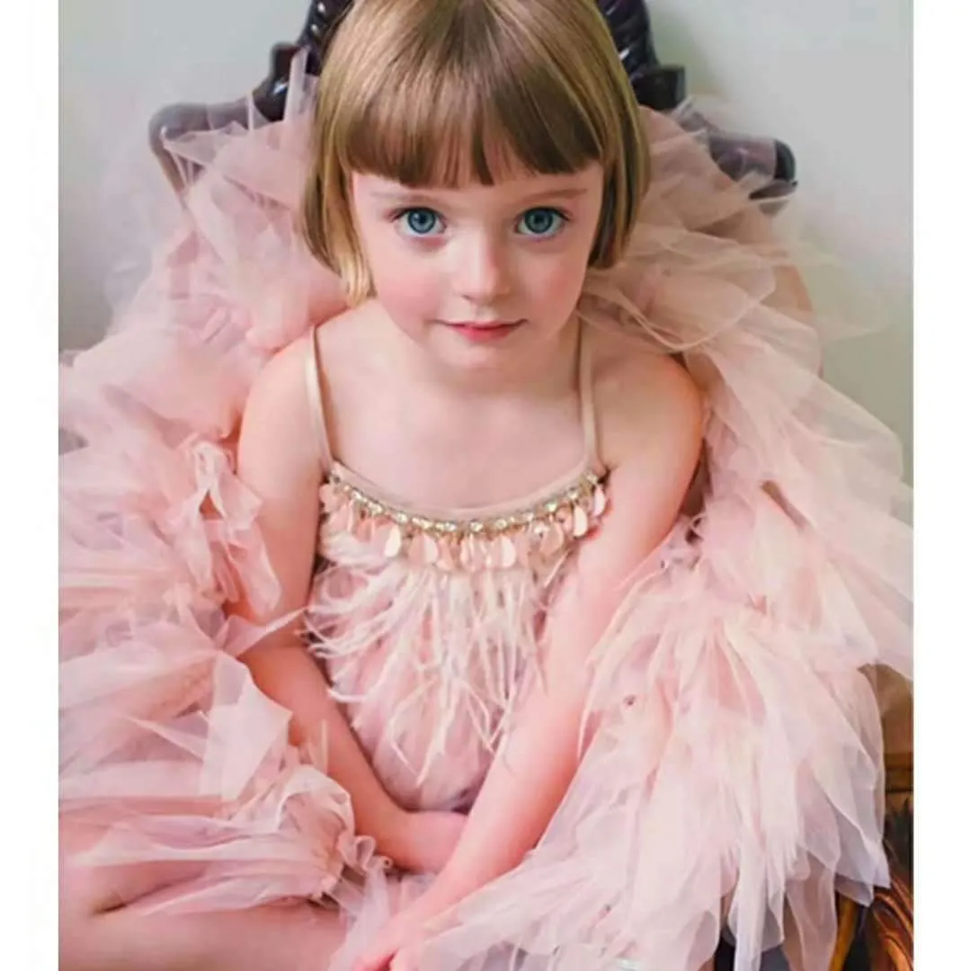 Little Princess Feathers And Ruffles Dress