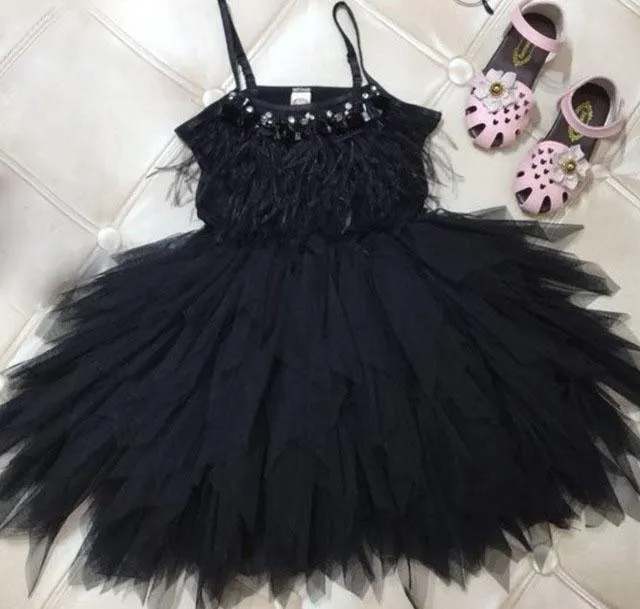 Little Princess Feathers And Ruffles Dress