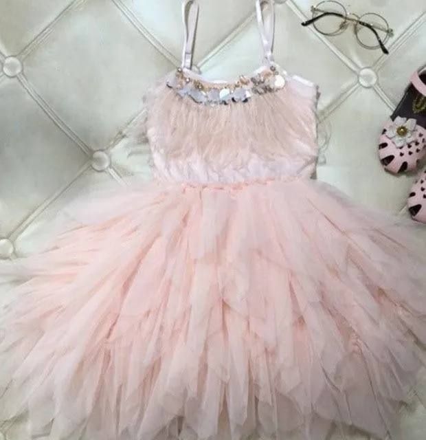 Little Princess Feathers And Ruffles Dress