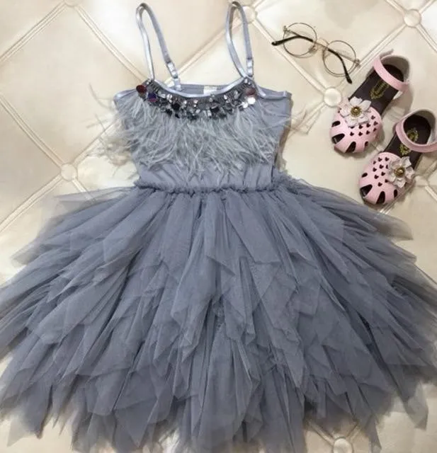 Little Princess Feathers And Ruffles Dress