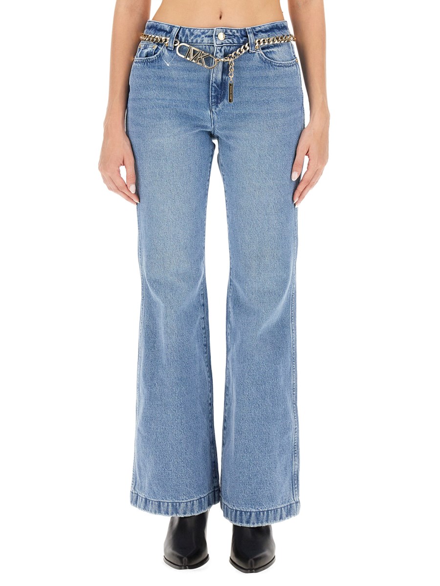 MICHAEL BY MICHAEL KORS      JEANS FLARE FIT IN DENIM DI COTONE