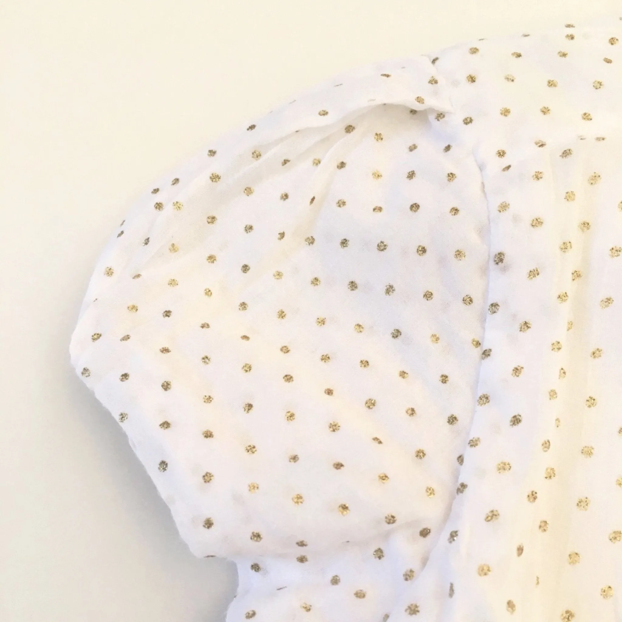 Miller White and Gold Polka Dot Summer Dress: 3 Years