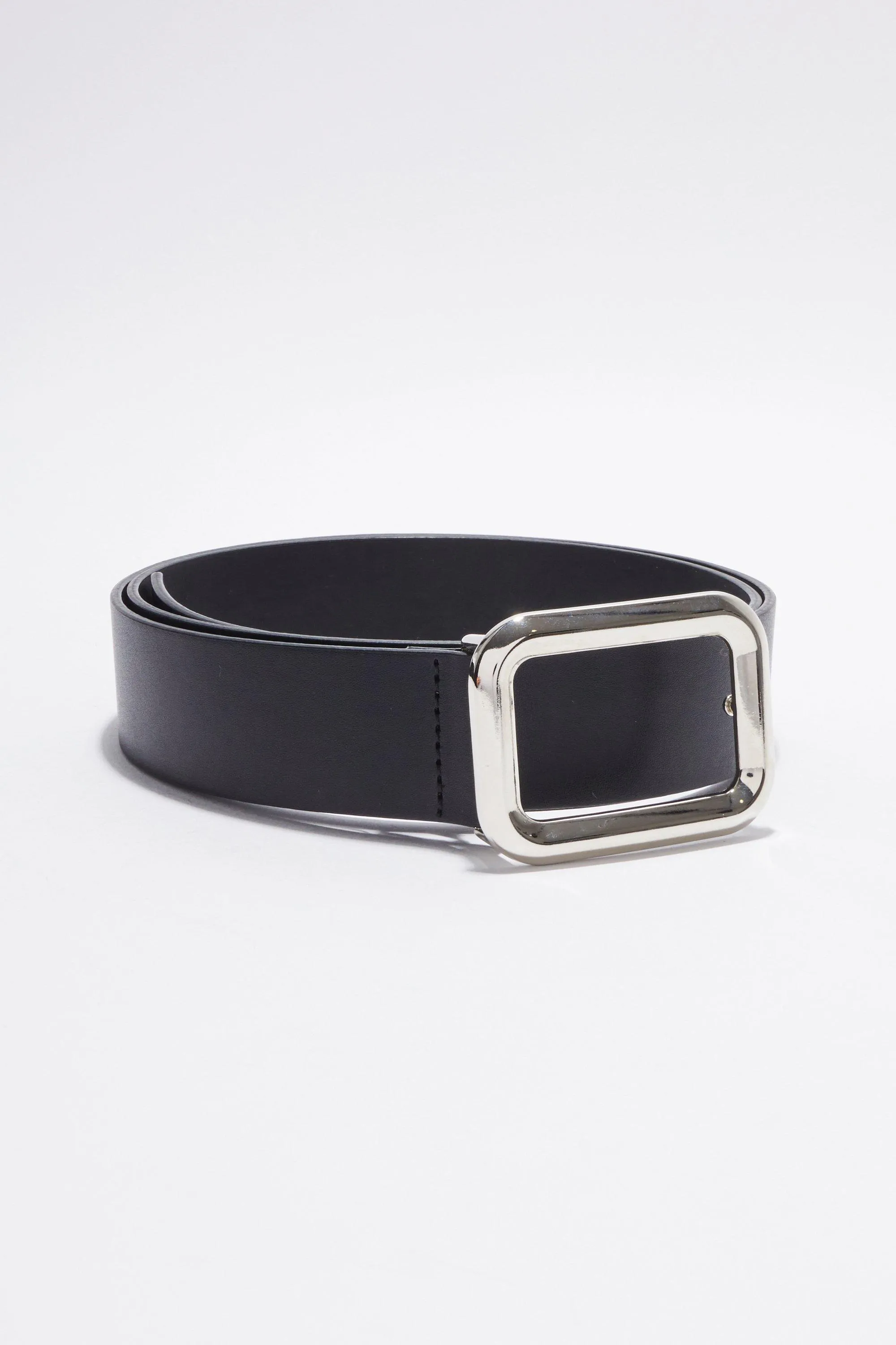 Minimal Buckle Detail Faux Leather Belt