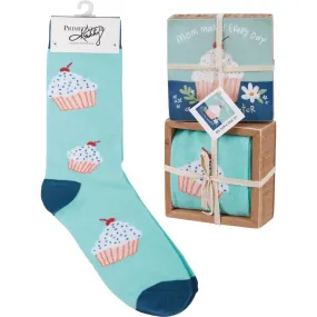 Mom Makes Sweeter Box Sign And Sock Set