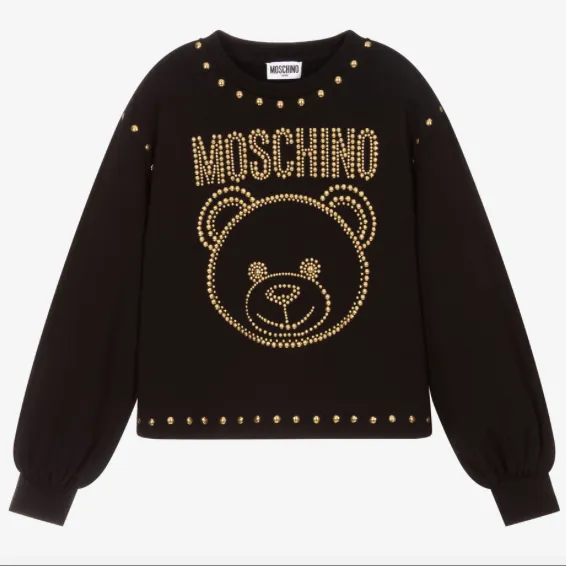 Moschino Black And Gold Studded Top: 12 Years & 14 Years