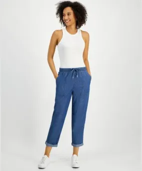 Nautica Jeans Women's Chambray Cuffed Jogger Pants