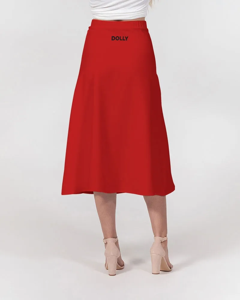 NOT A TUTU STILL DOLLY RED Women's A-Line Midi Skirt