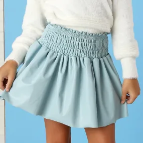 pleather skirt-blue