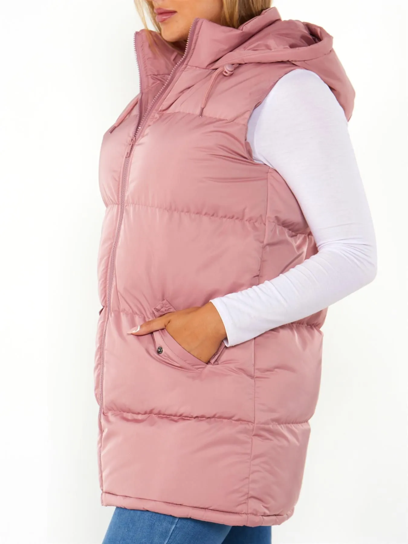 Plus Size Gilet Bodywarmer Jacket, Toffee Brown, Black, Pink, UK Sizes 18 to 25