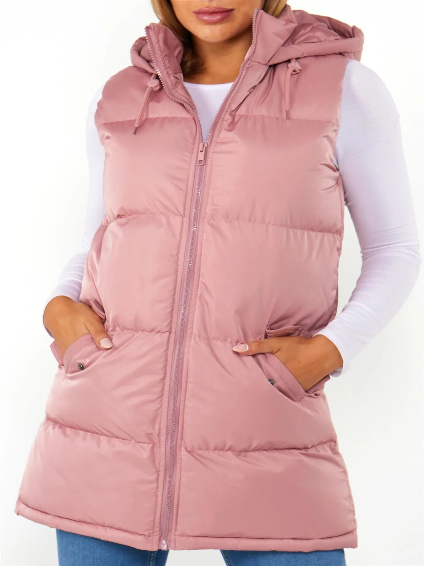 Plus Size Gilet Bodywarmer Jacket, Toffee Brown, Black, Pink, UK Sizes 18 to 25