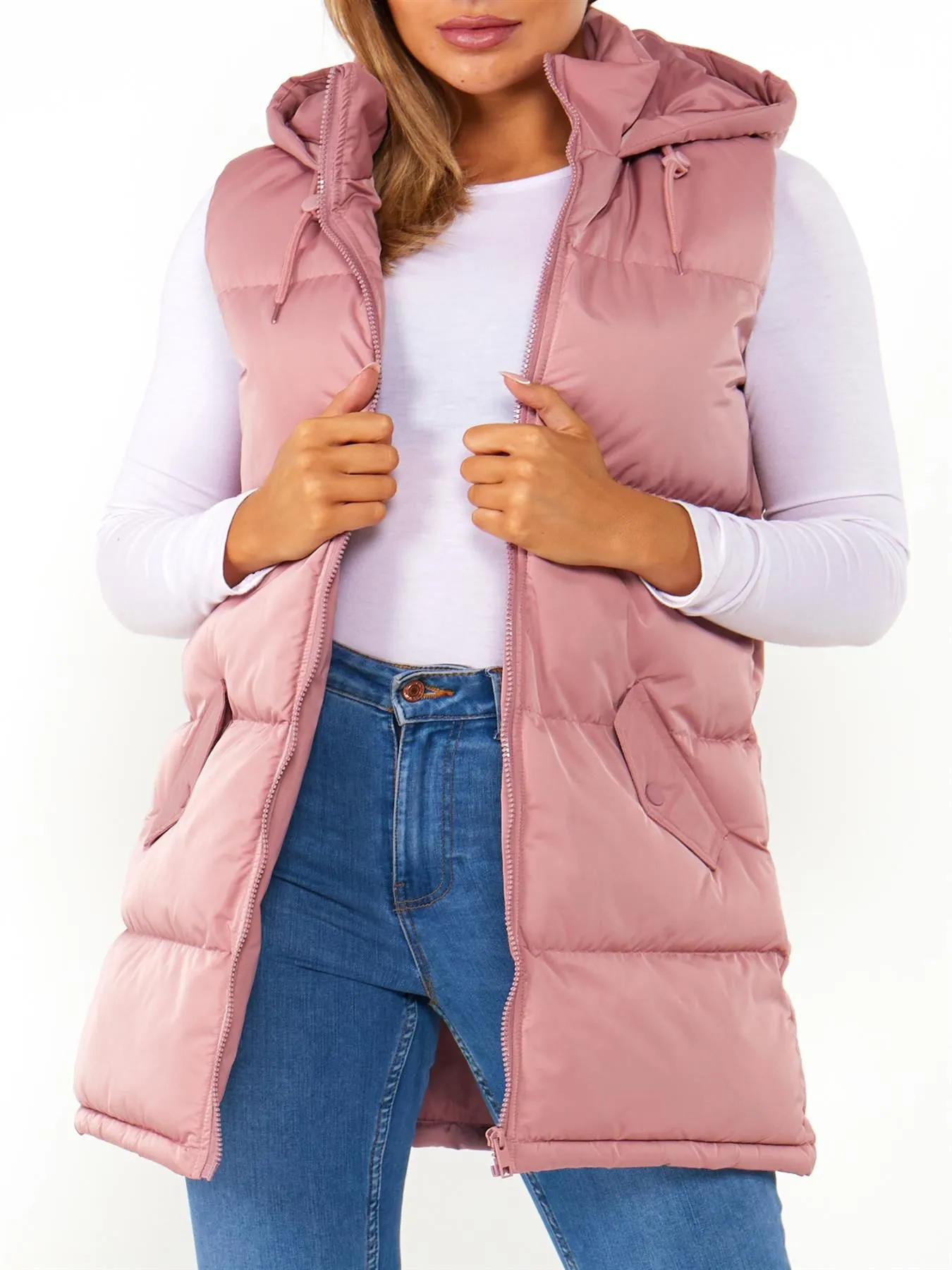 Plus Size Gilet Bodywarmer Jacket, Toffee Brown, Black, Pink, UK Sizes 18 to 25