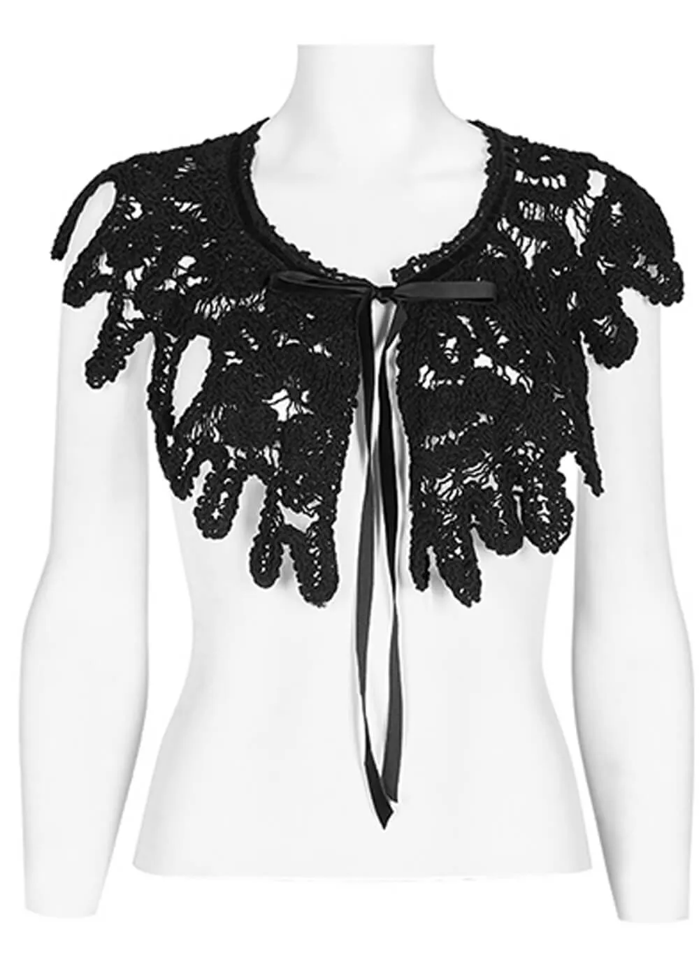 Punk Rave Hallow Lace Collar Black