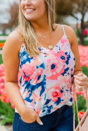 Ready For A Change Floral Tank Top- Coral & Pink