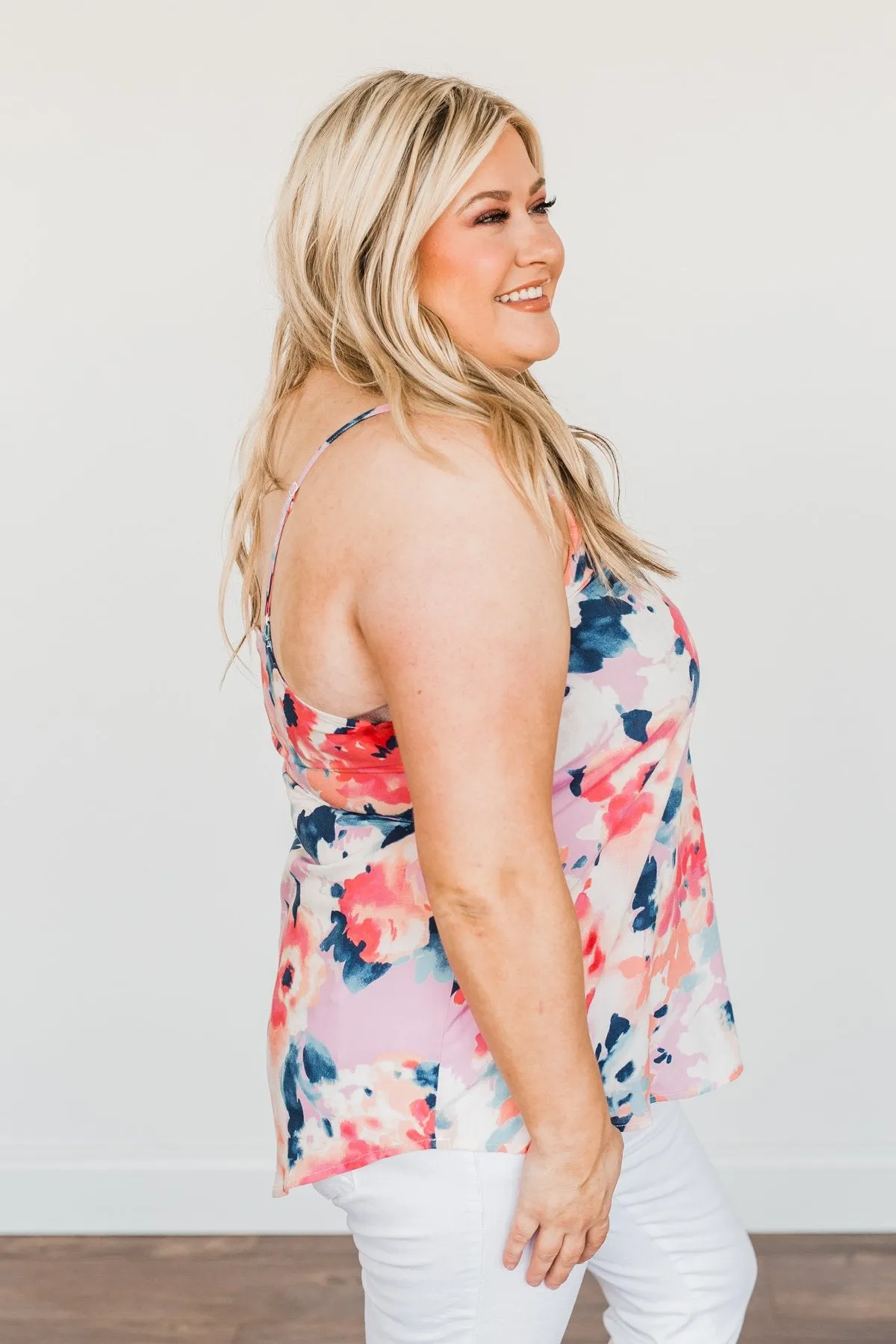 Ready For A Change Floral Tank Top- Coral & Pink