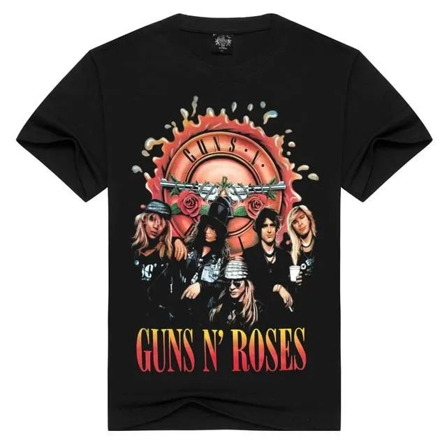 Rock Unisex Fashion Guns N' Roses Printed Summer T-shirts Tops Tees