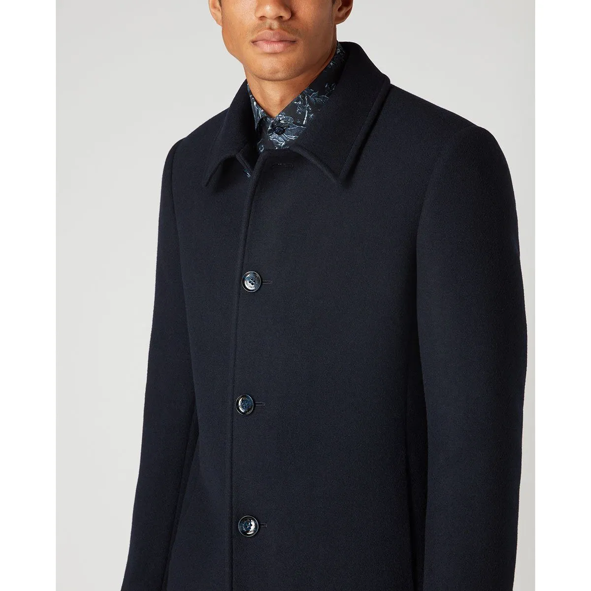 Rowan Tailored Wool Coat Navy