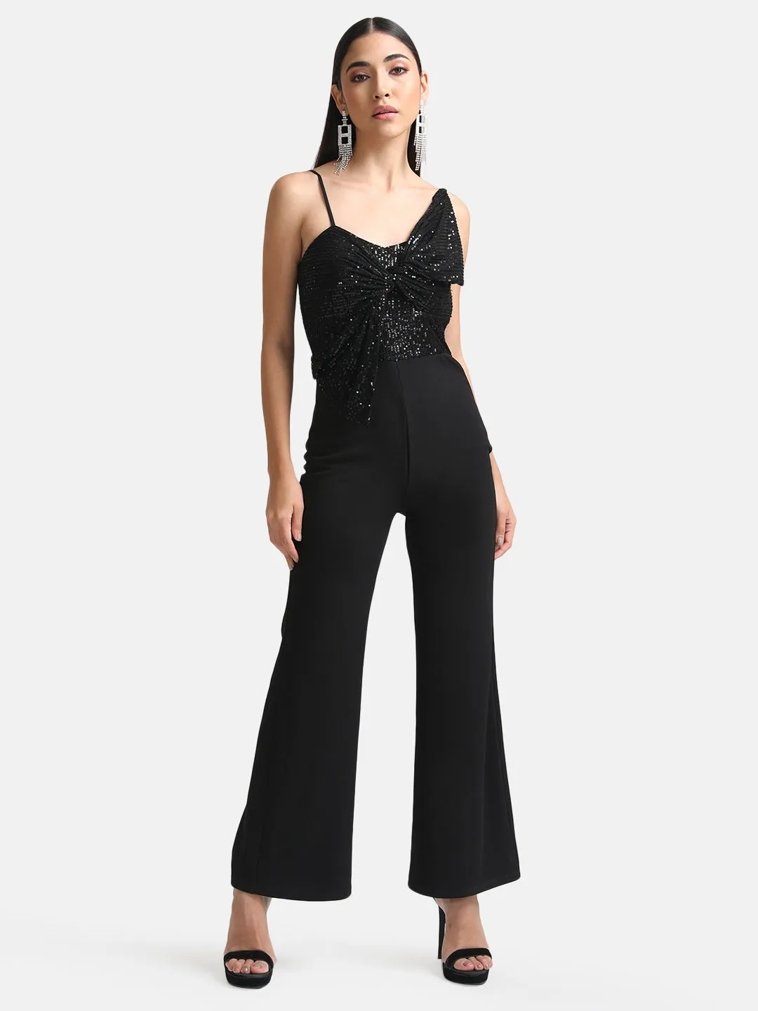 Sequin Jumpsuit With Bow