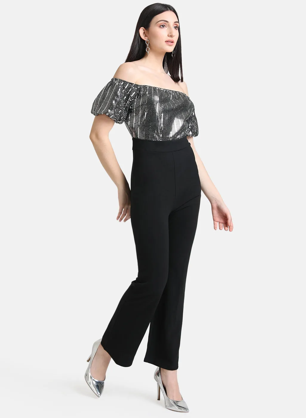 Sequin Off Shoulder Jumpsuit