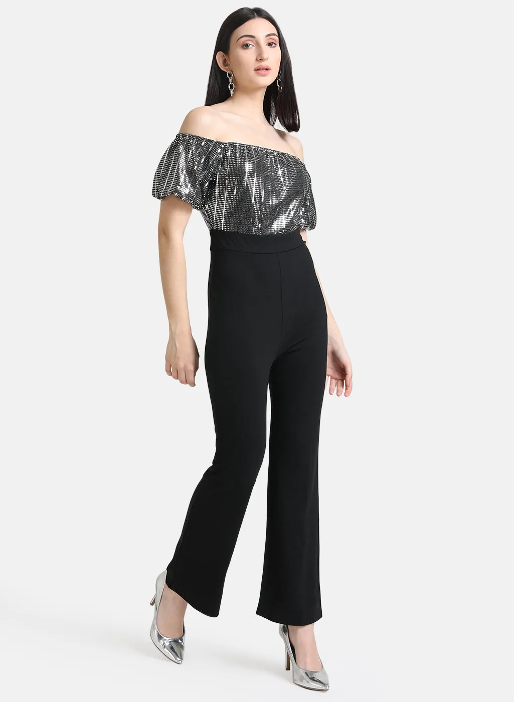 Sequin Off Shoulder Jumpsuit