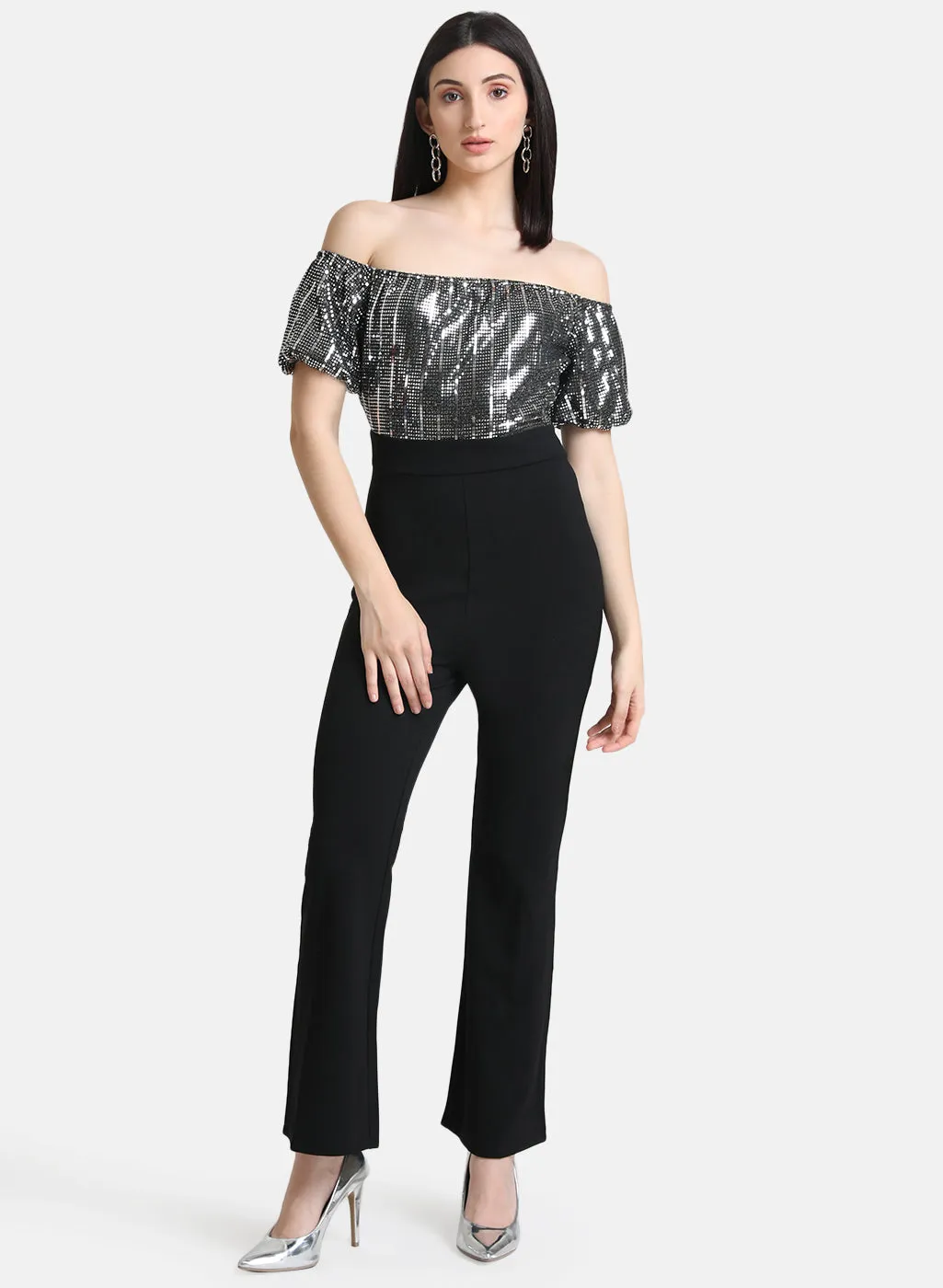 Sequin Off Shoulder Jumpsuit