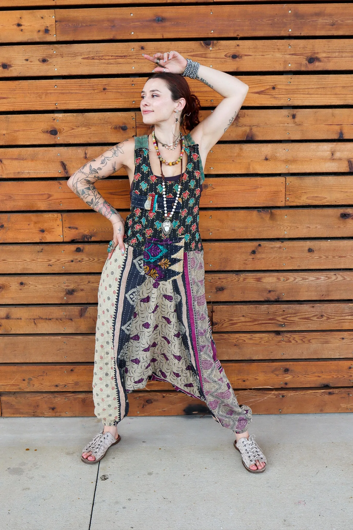 She's a Gem Kantha Harem Cotton Baggy Jumpsuit Overall