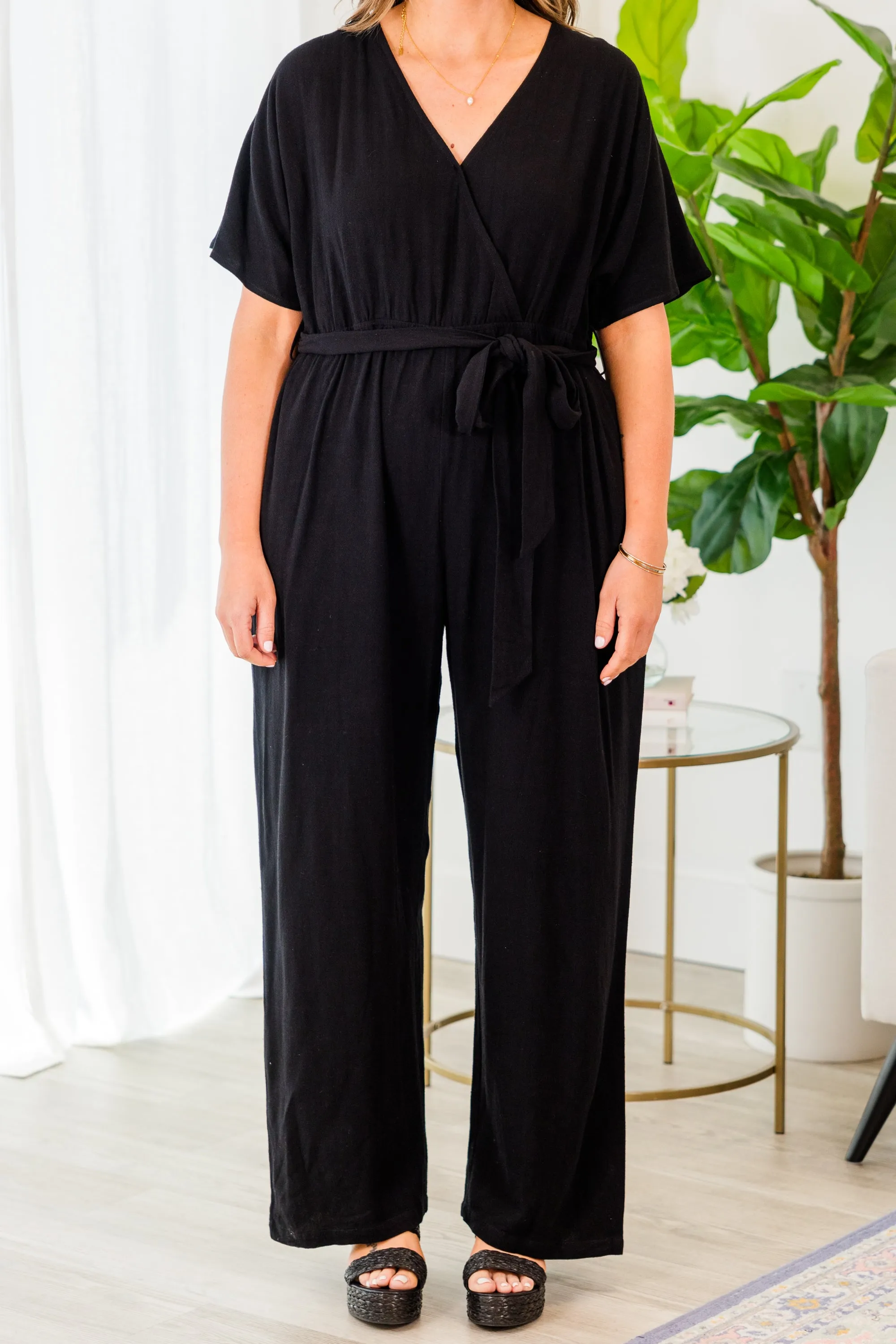 Simply Carried Away Jumpsuit, Black