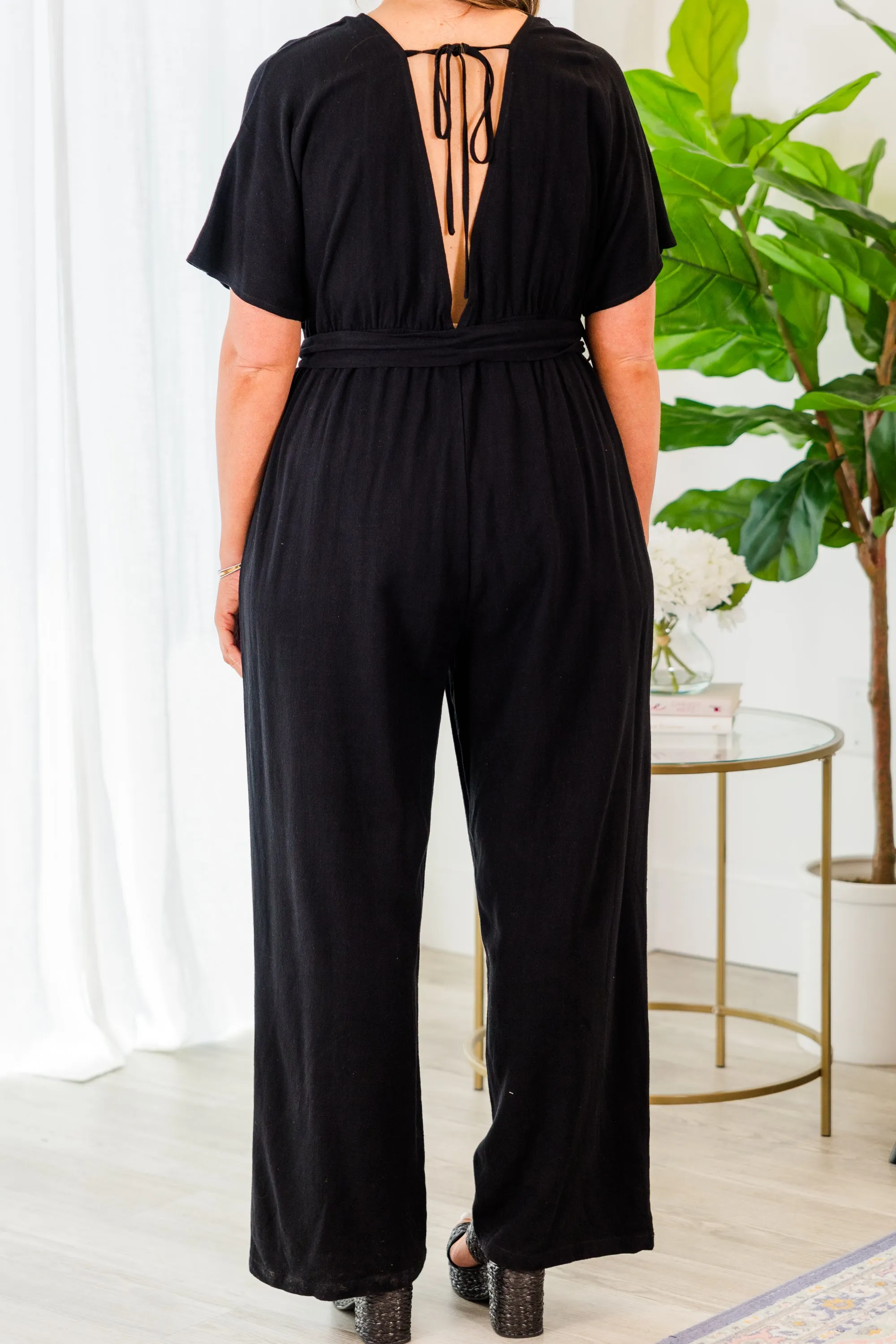 Simply Carried Away Jumpsuit, Black