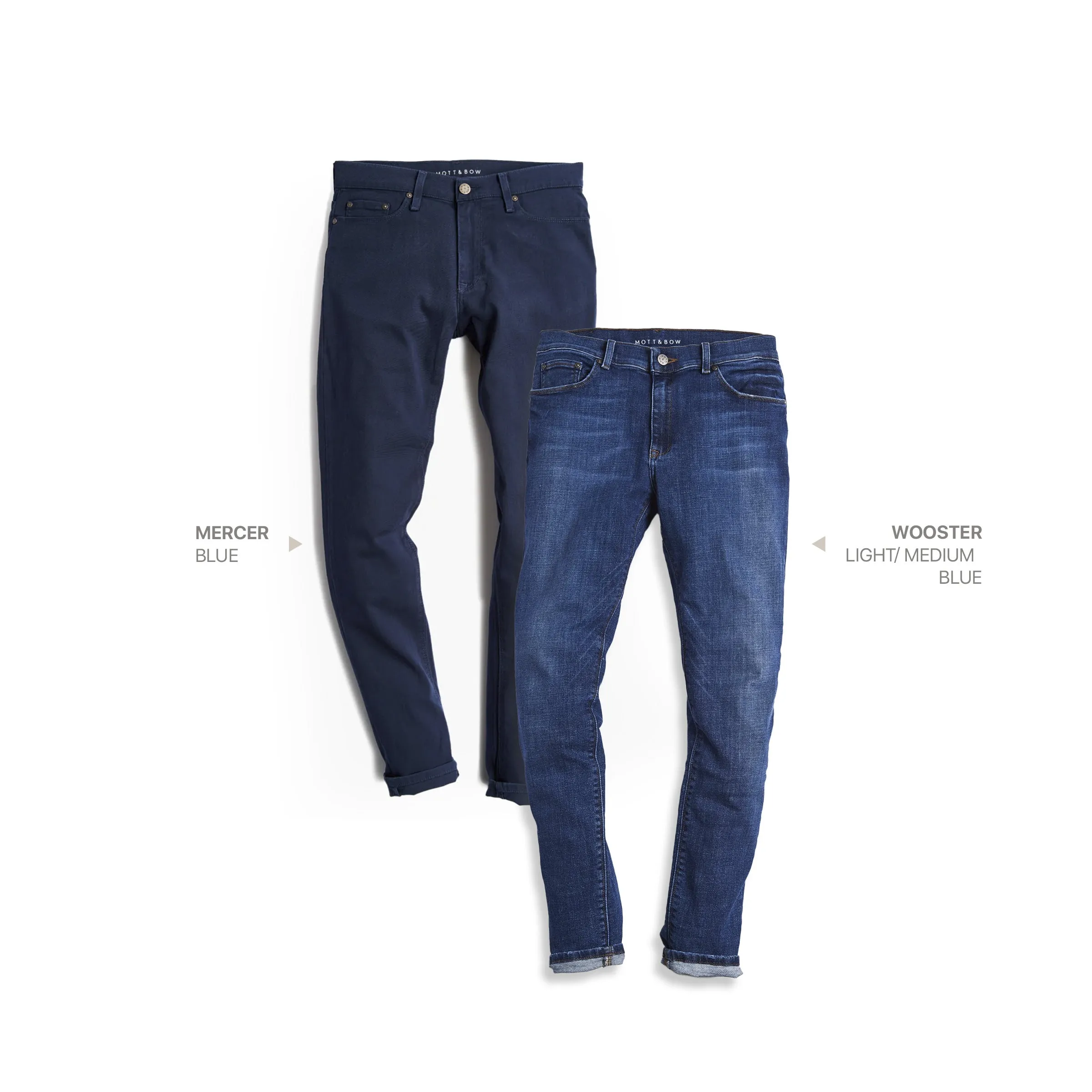 Slim Mercer Blue and Wooster Light/Medium Blue 2-Pack Jeans