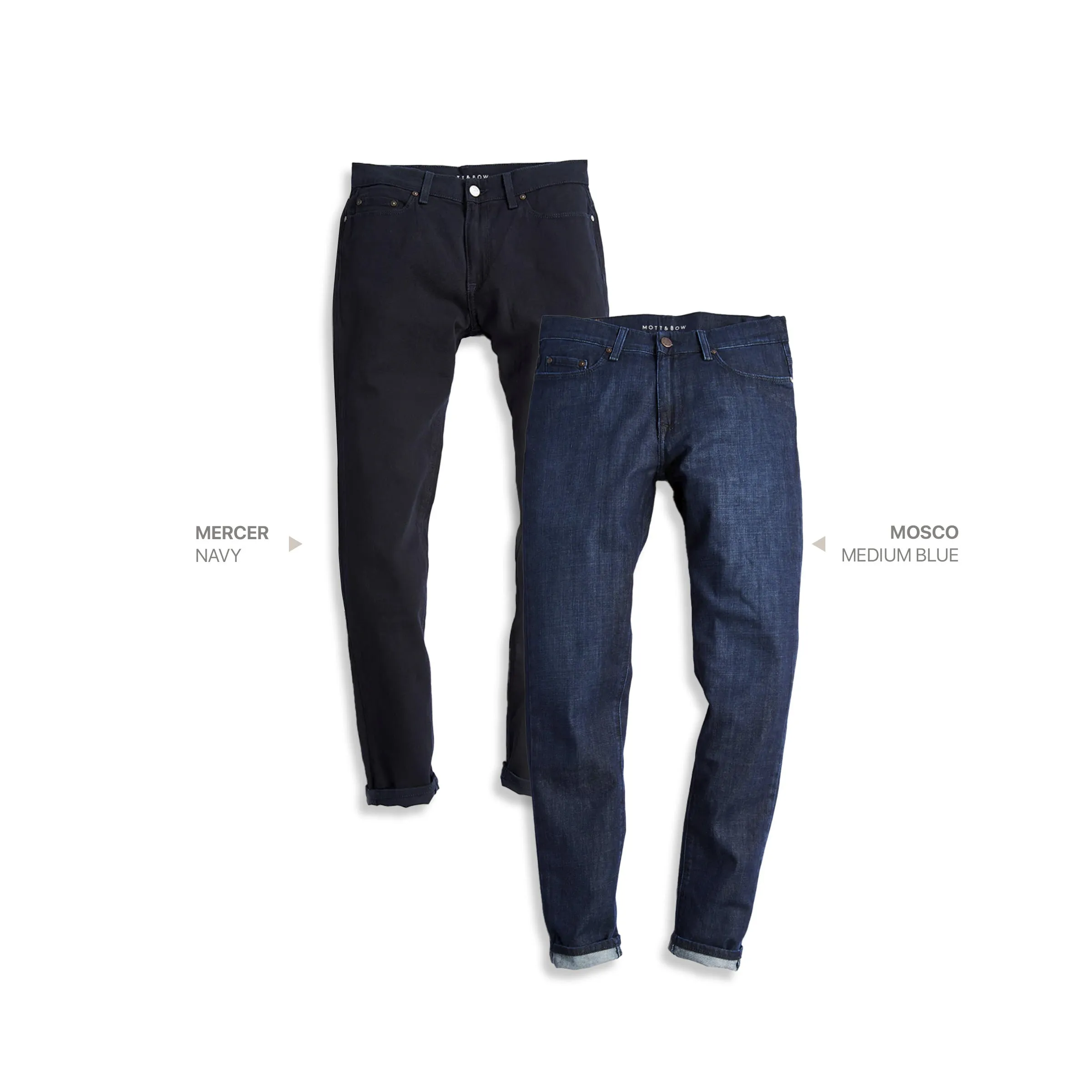 Slim Mercer Navy and Mosco Medium Blue 2-Pack Jeans