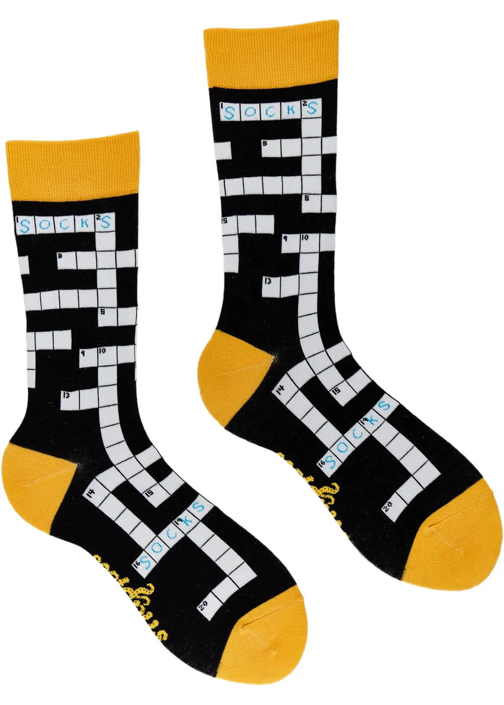 Soctopus Crossword Socks Black