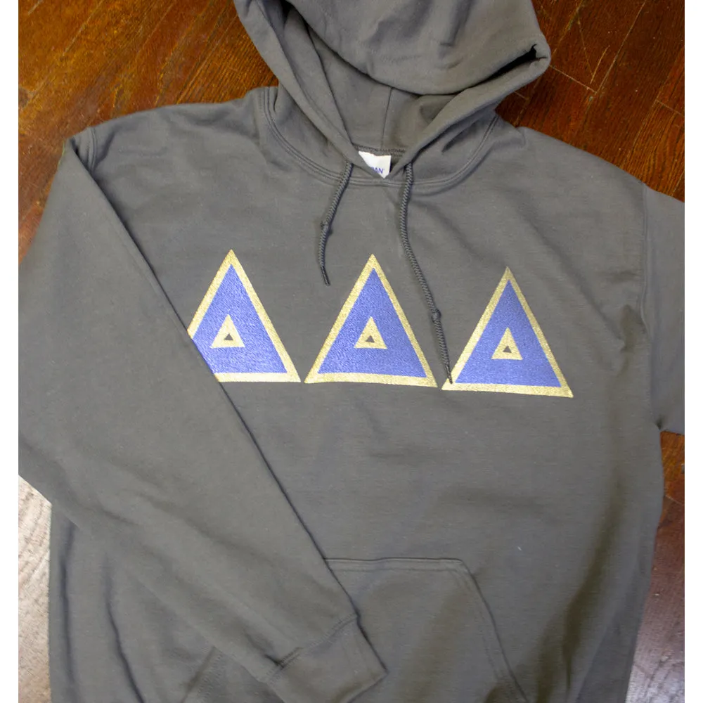 Sorority Letter Hooded Sweatshirt with Glitter Options - G185 - Twill