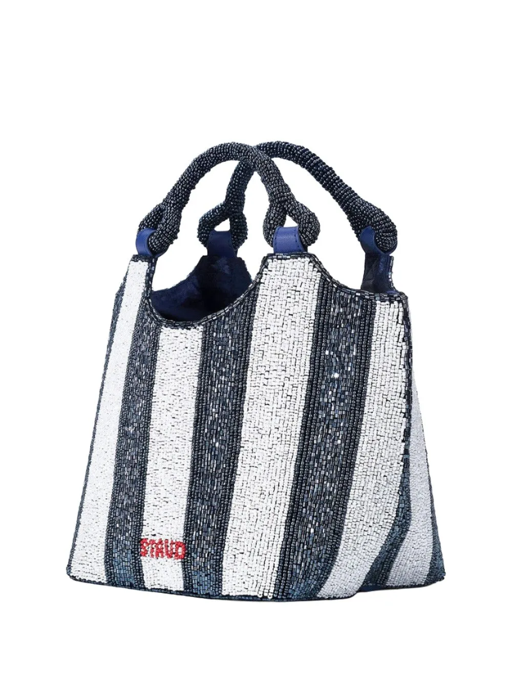 Staud Cote Beaded Bag in Breton Stripe