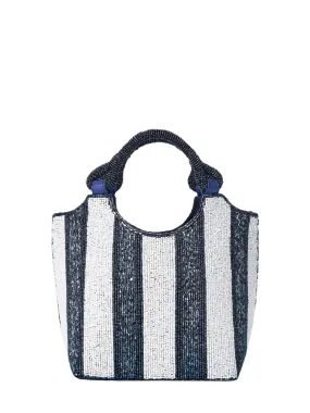 Staud Cote Beaded Bag in Breton Stripe